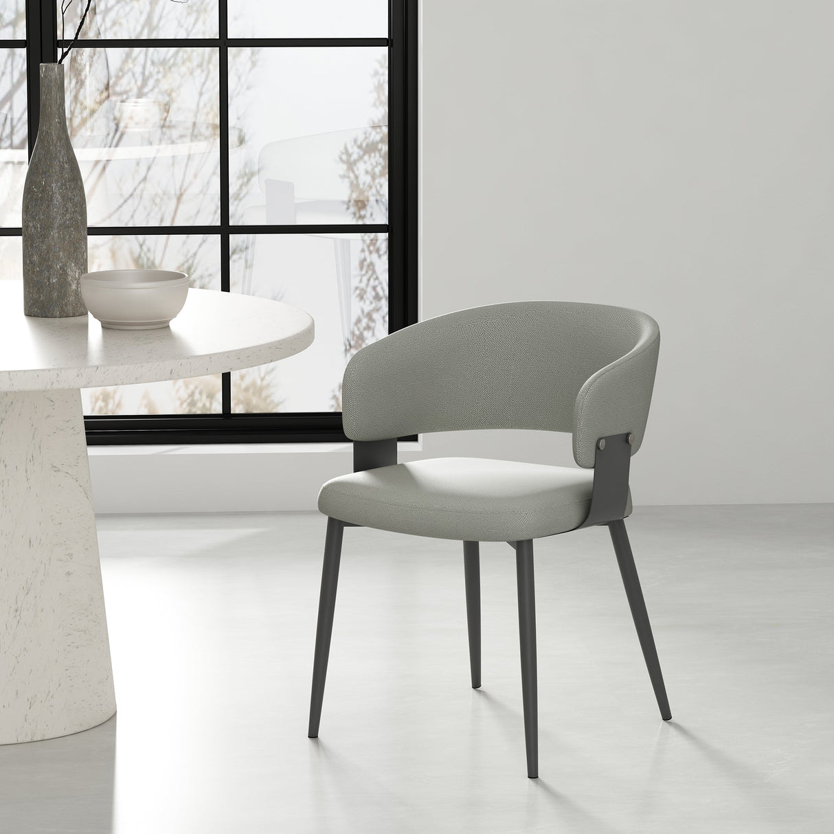 Luce Dining Chair in Stone Grey by Manhattan Comfort at Eve Furniture
