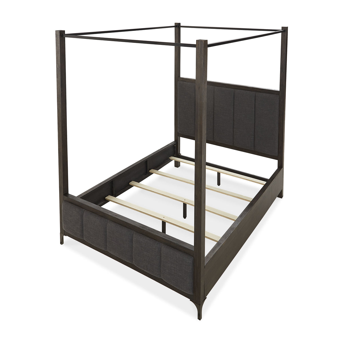 Lucerne Upholstered California King Canopy Bed in Vintage Coffee by Modus Furniture at Eve Furniture