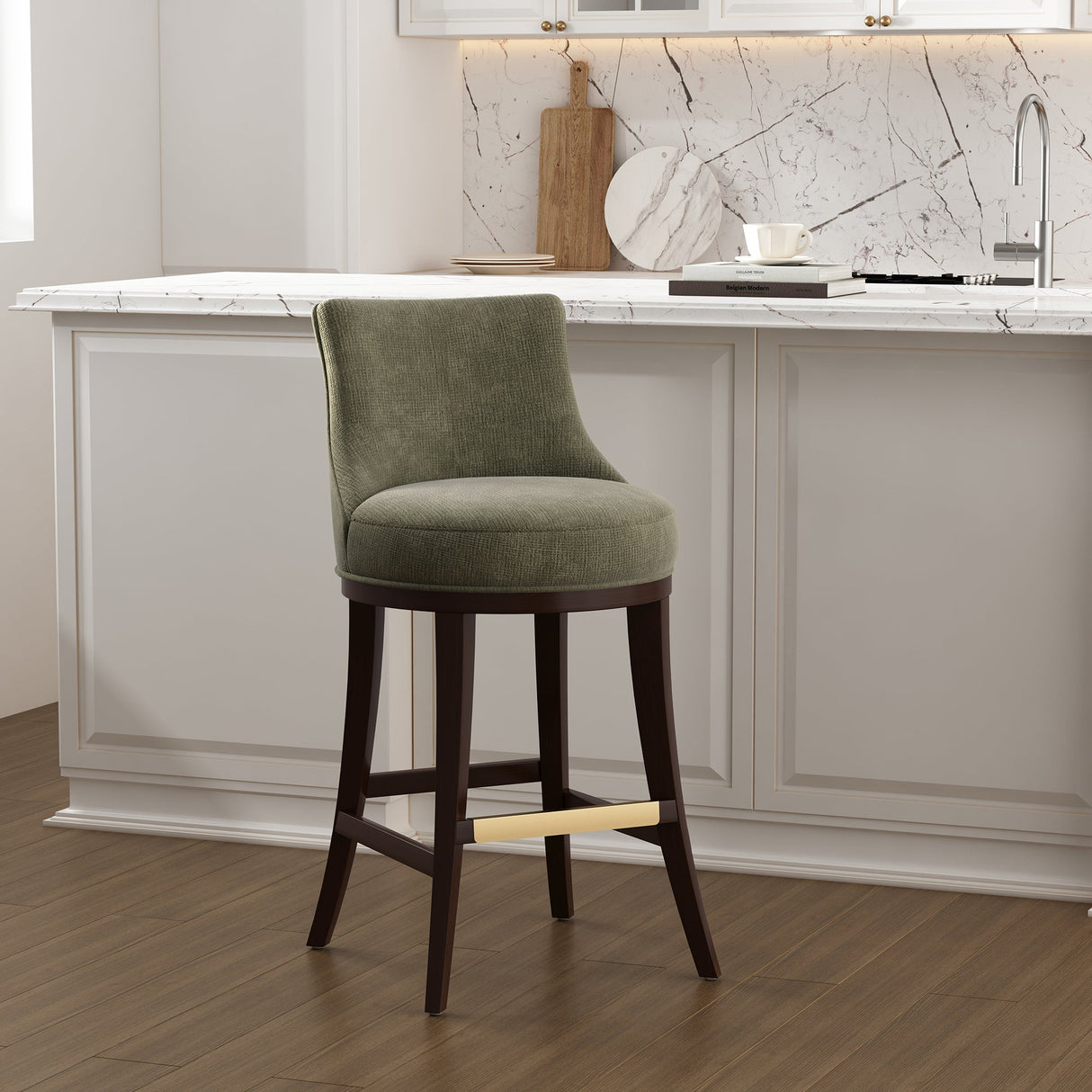 Lucia Barstool in Leaf Green by Manhattan Comfort at Eve Furniture