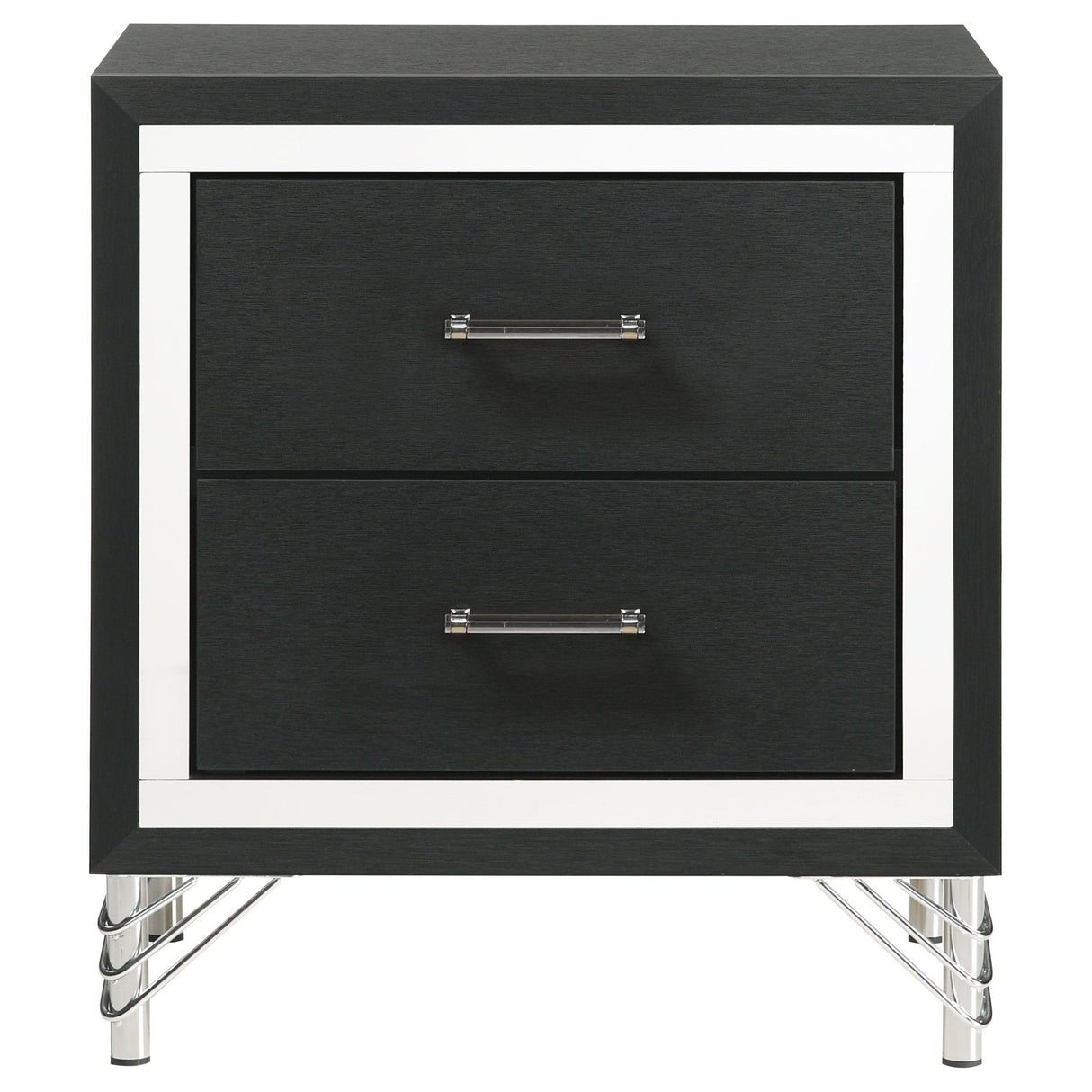 Lucia Black 2-drawer Nightstand Bedside Table by Coaster at Eve Furniture