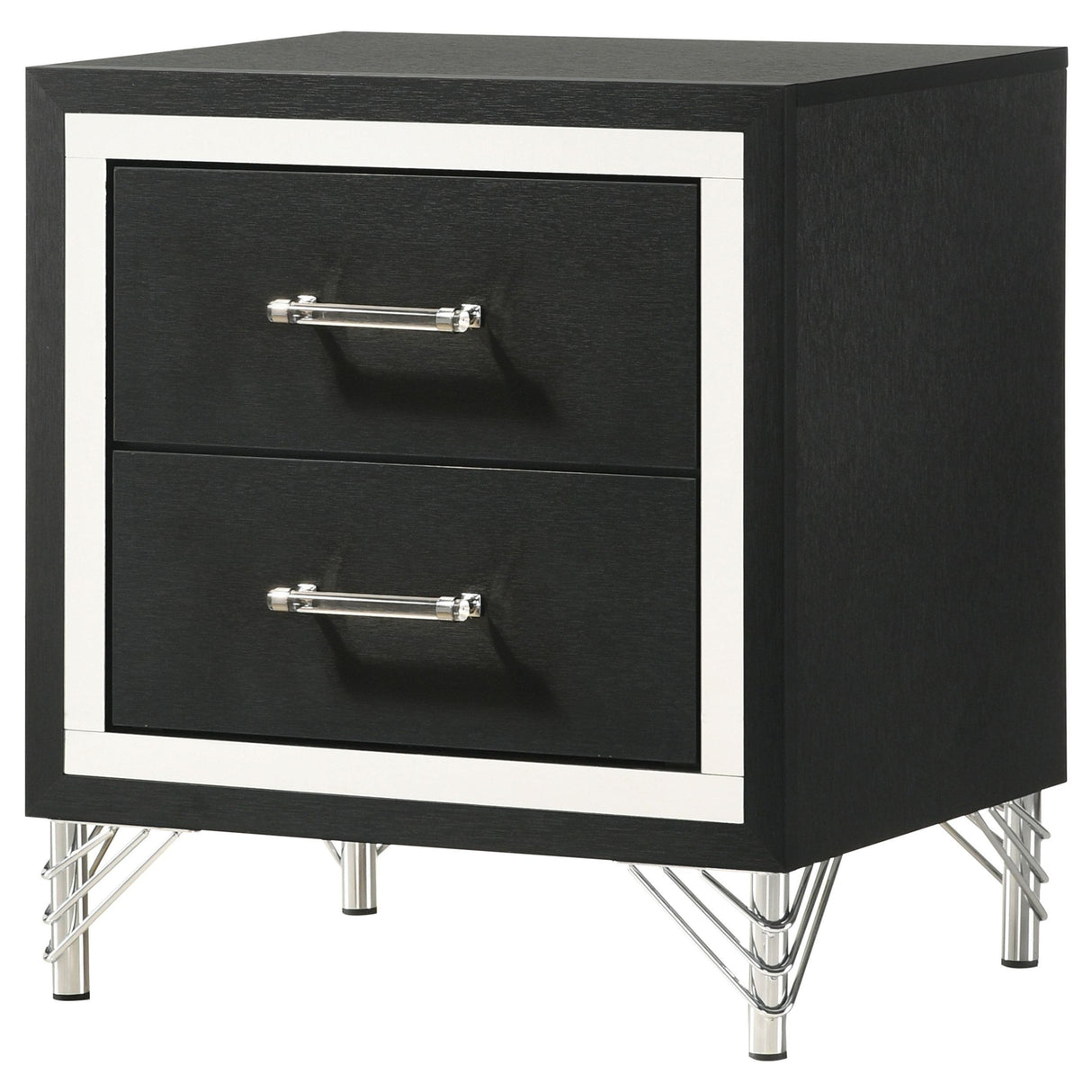 Lucia Black 2-drawer Nightstand Bedside Table by Coaster at Eve Furniture