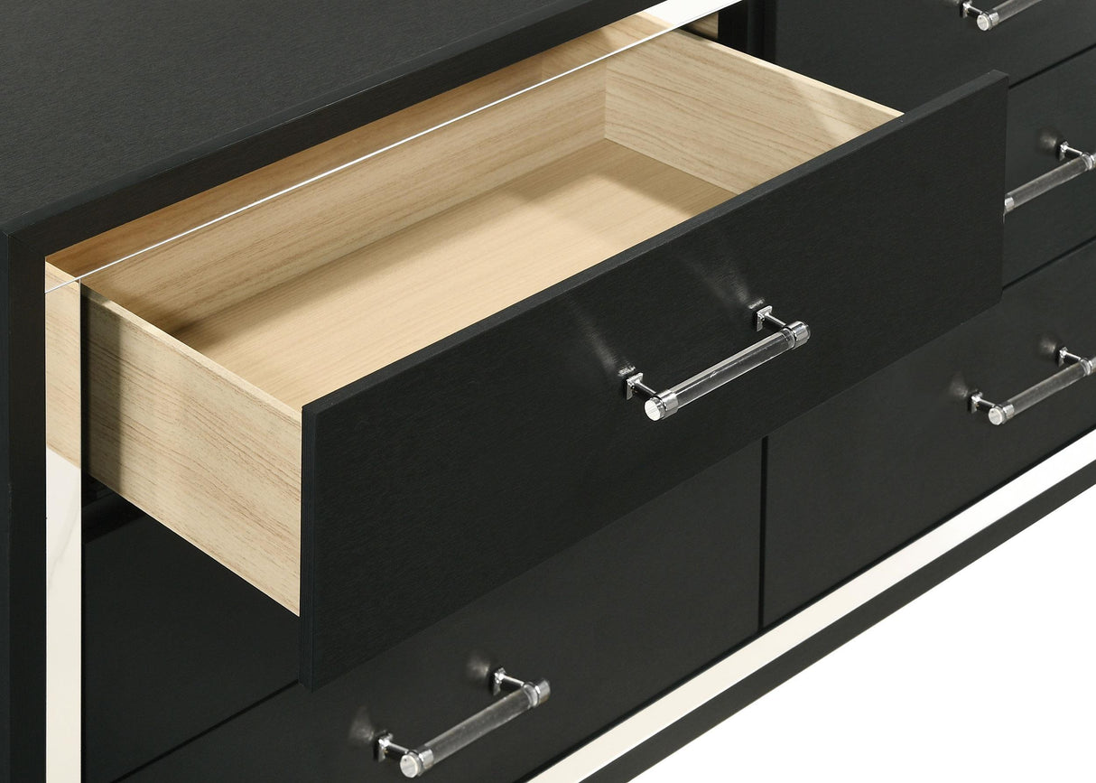 Lucia Black 6-drawer Dresser Cabinet by Coaster at Eve Furniture