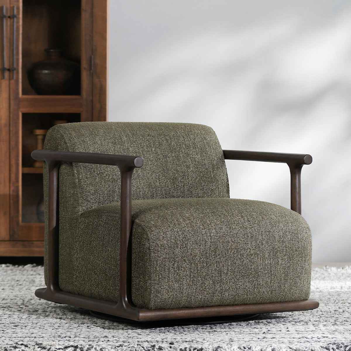 Lucia Swivel Chair - Kale Green by Classic Home at Eve Furniture