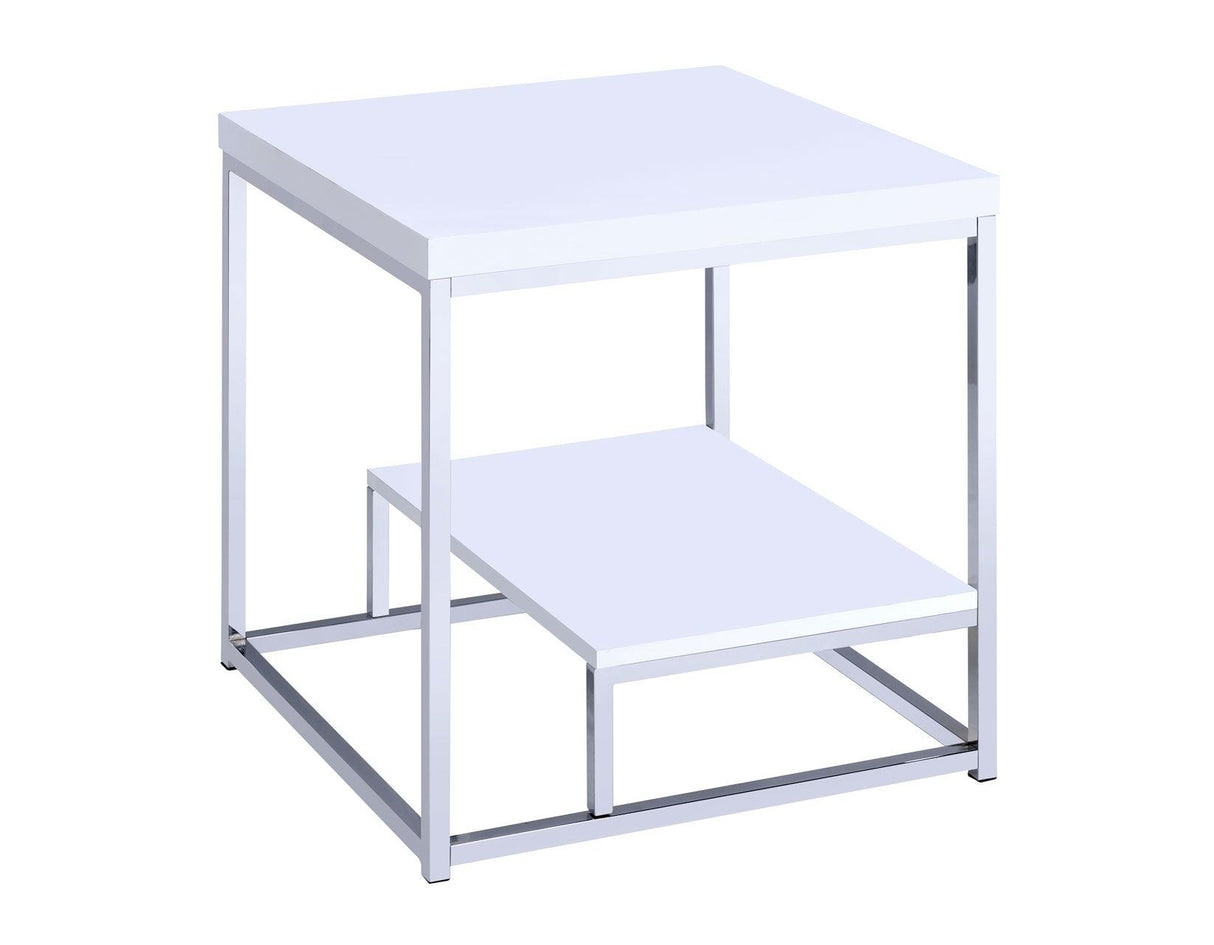 Lucia White 3-Piece Set (Cocktail & 2 End Tables) by Steve Silver at Eve Furniture