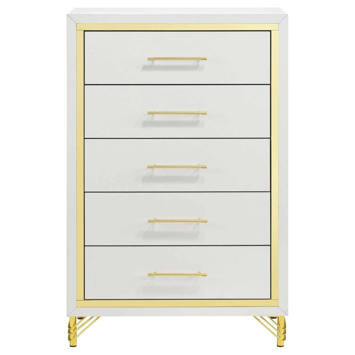 Lucia 5-drawer Bedroom Chest White by Coaster at Eve Furniture
