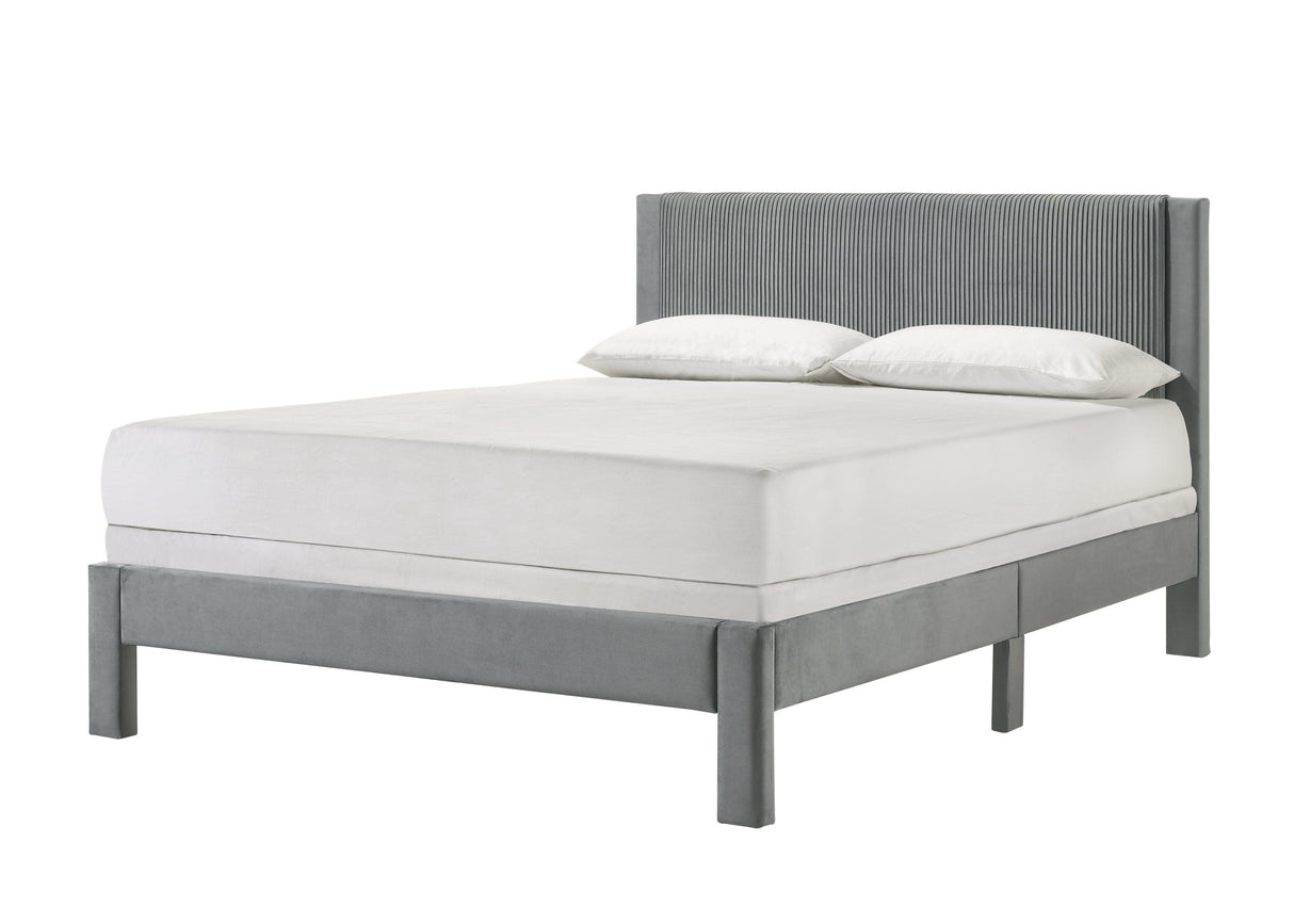 Lucia Light Gray Full Platform Bed by Crown Mark at Eve Furniture