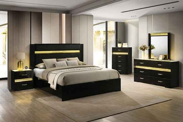 Lucida Black 5-Piece Queen Bedroom Set by Furniture of America at Eve Furniture