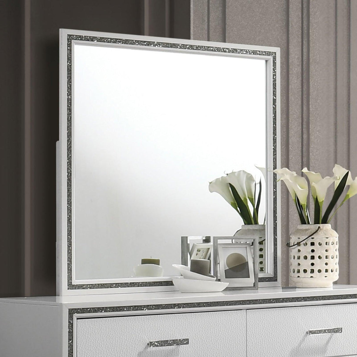 Lucida White Mirror by Furniture of America at Eve Furniture