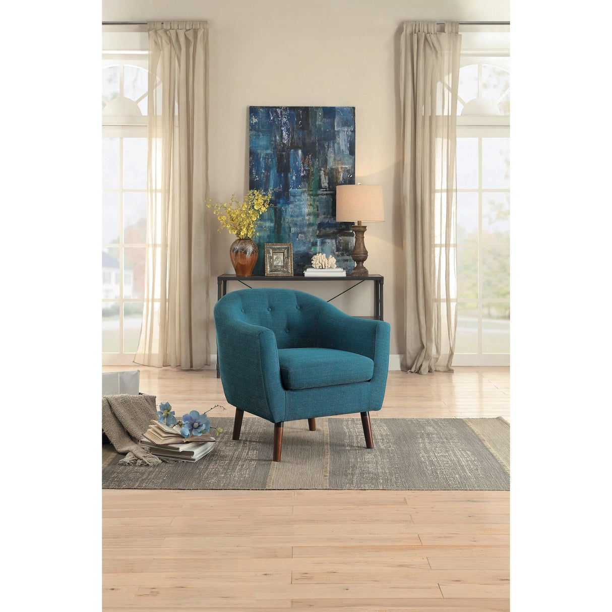 Lucille Blue Accent Chair by Homelegance at Eve Furniture