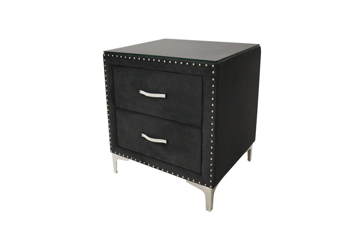 Lucinda Black Nightstand by Crown Mark at Eve Furniture