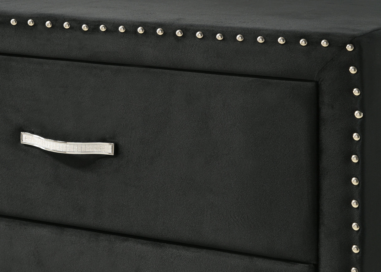 Lucinda Black Upholstered Wingback Panel Bedroom Set by Crown Mark at Eve Furniture