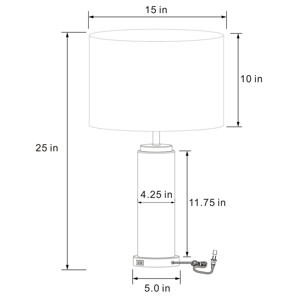 Lucius White and Gold Drum Shade Bedside Table Lamp by Coaster at Eve Furniture