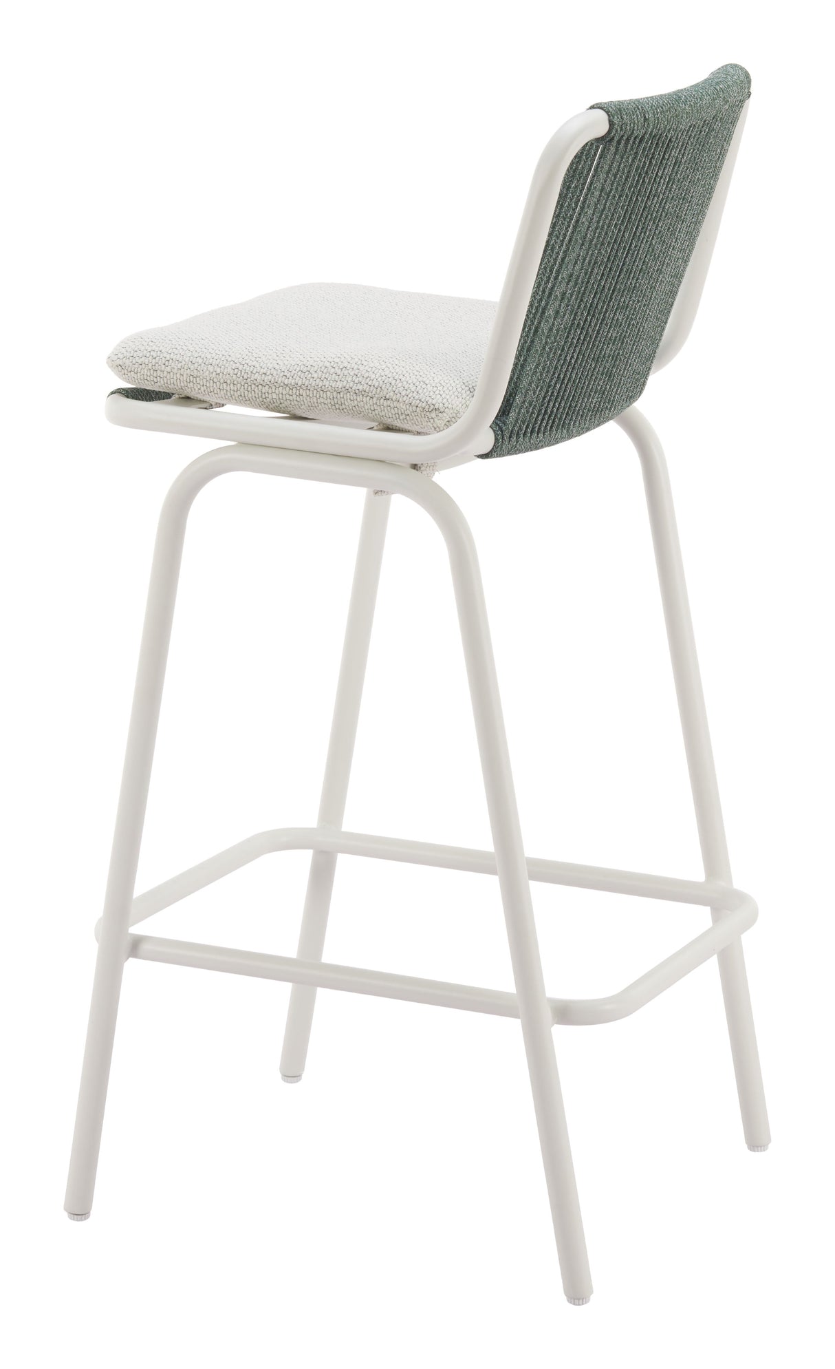 Luft White & Green Outdoor Barstool (Set of 2) by Zuomod at Eve Furniture