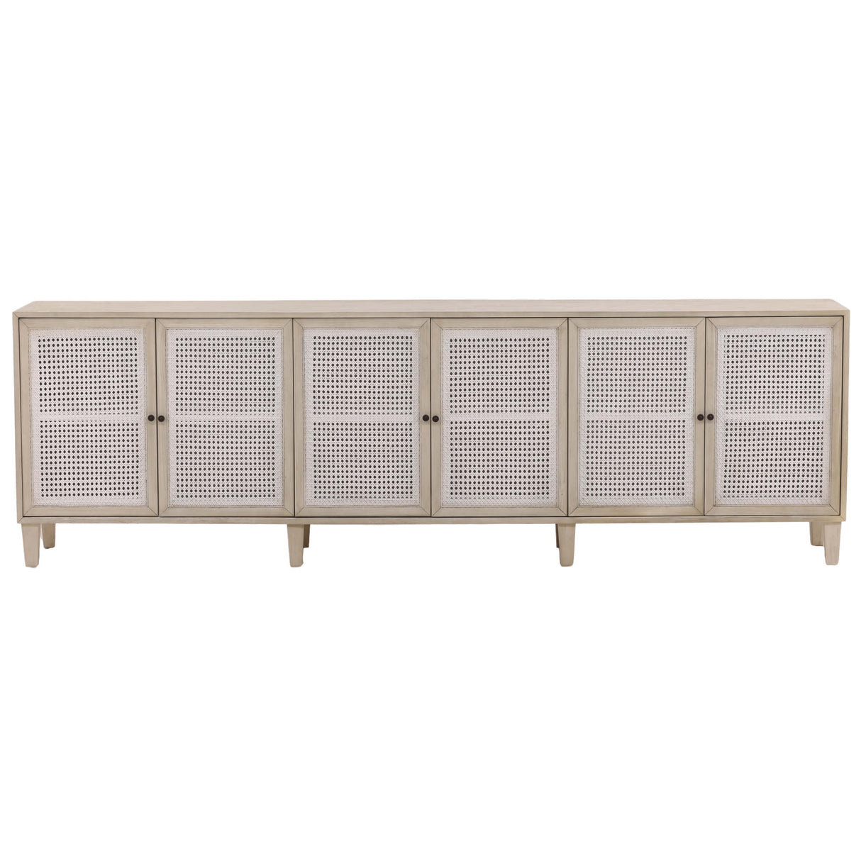 Lugano 6 Door Sideboard, White Wash by Dovetail at Eve Furniture