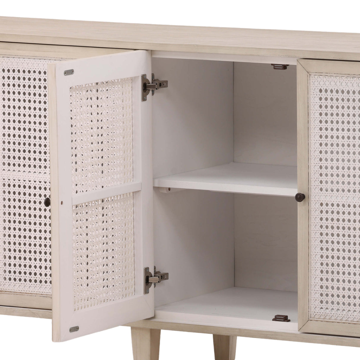 Lugano 6 Door Sideboard, White Wash by Dovetail at Eve Furniture
