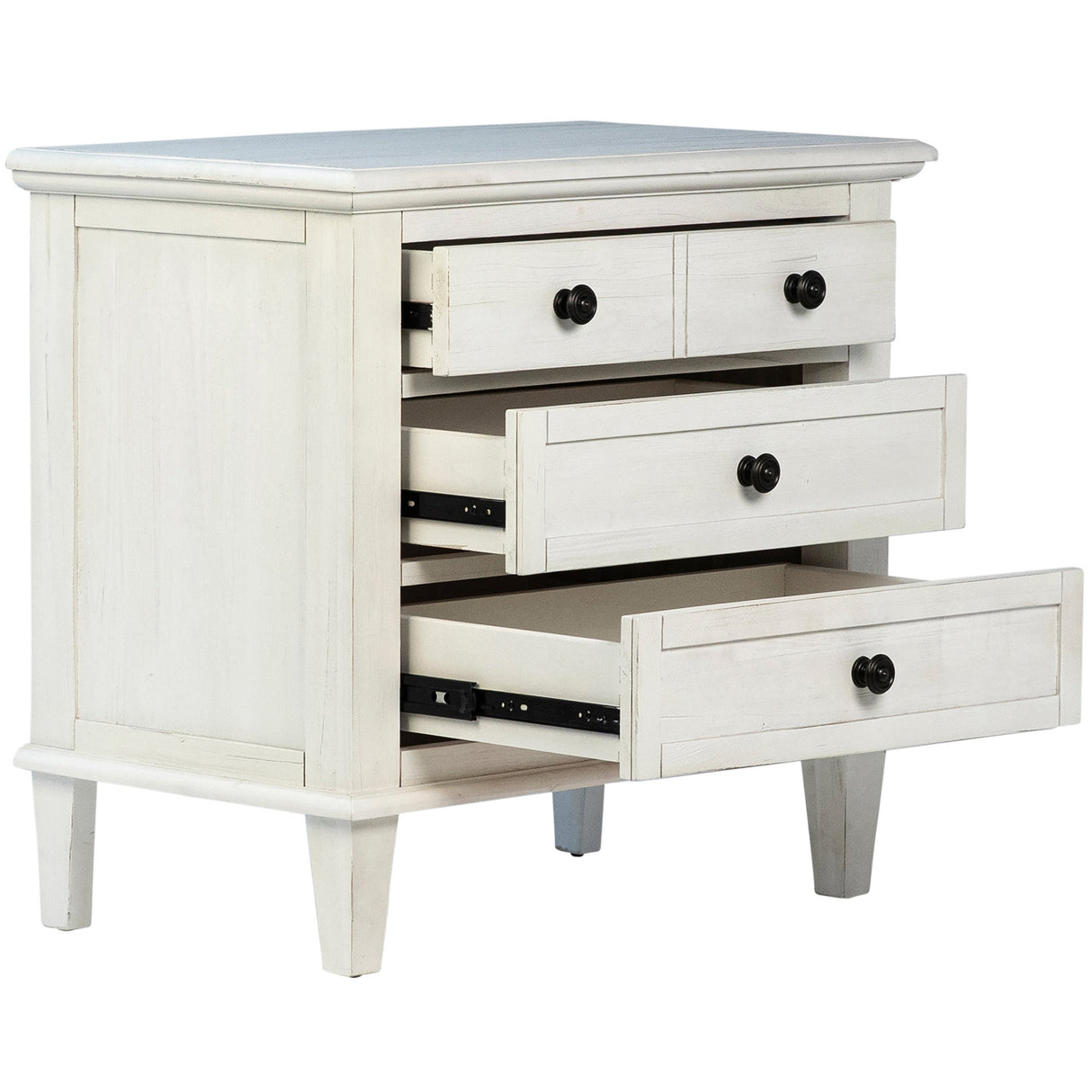 Lugano Nightstand, White Wash by Dovetail at Eve Furniture