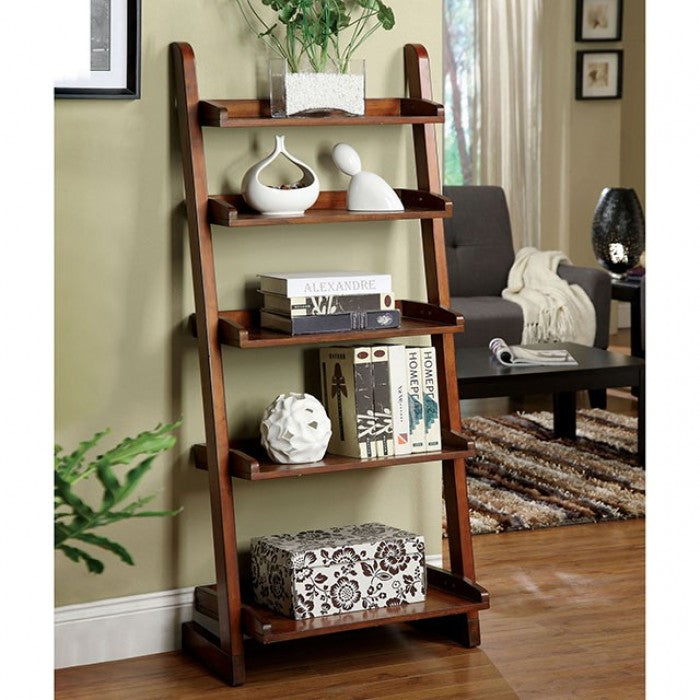 Lugo Antique Oak Ladder Shelf by Furniture of America at Eve Furniture