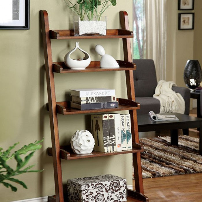 Lugo Antique Oak Ladder Shelf by Furniture of America at Eve Furniture