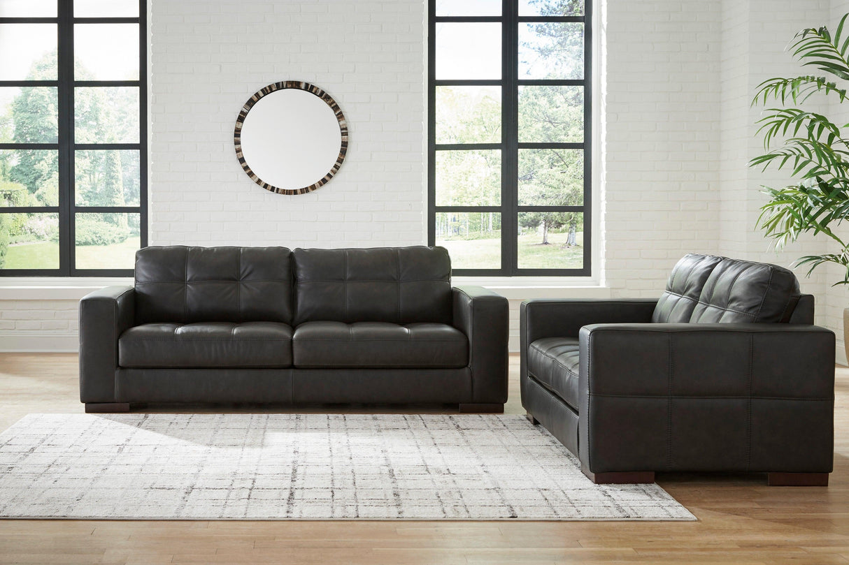 Luigi Thunder Leather Living Room Set by Ashley at Eve Furniture