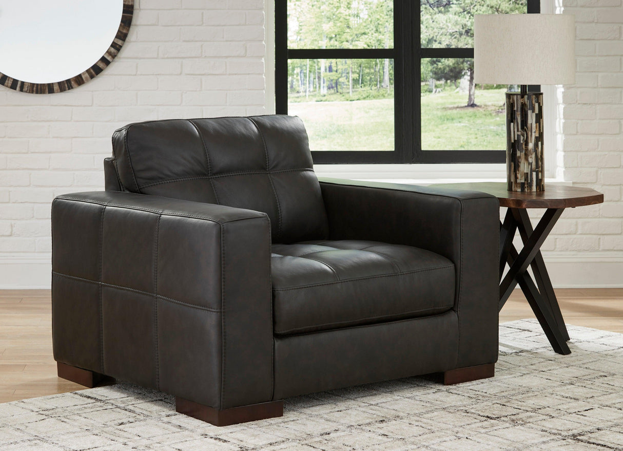 Luigi Thunder Leather Living Room Set by Ashley at Eve Furniture