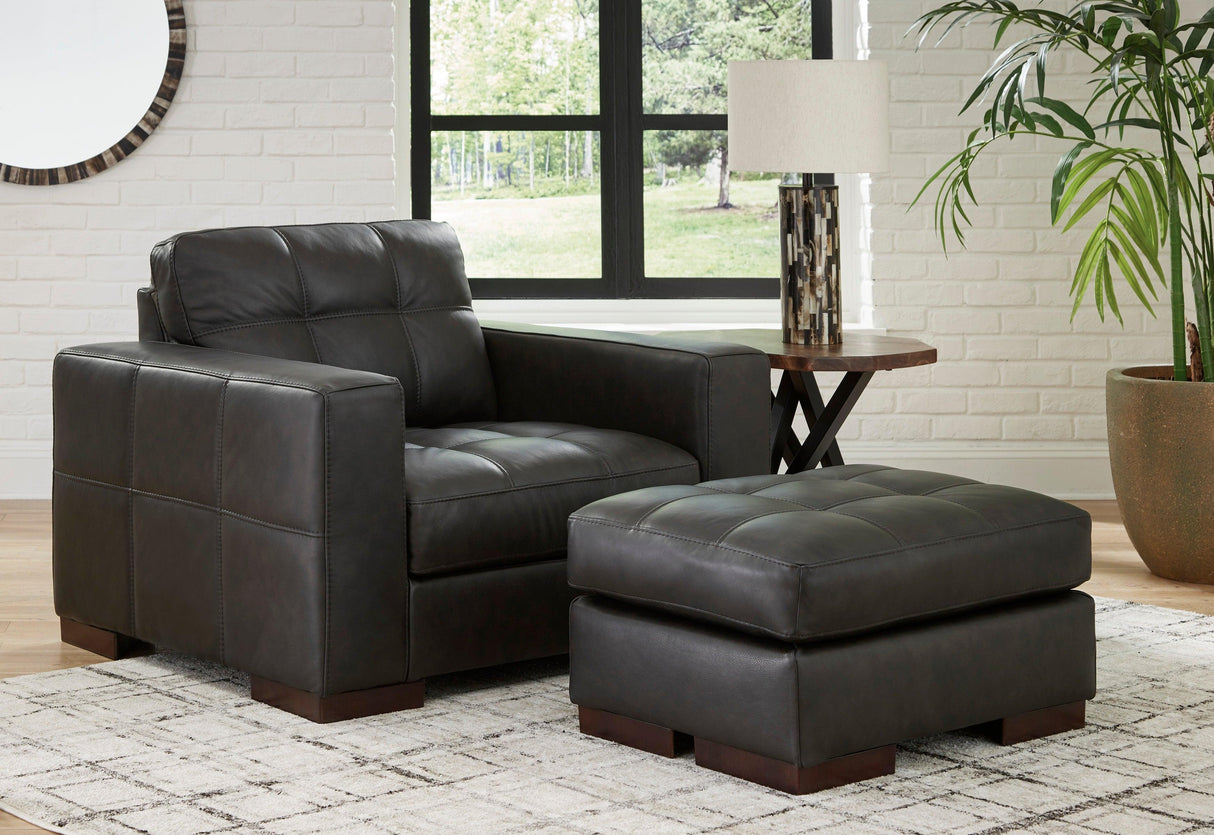 Luigi Thunder Leather Living Room Set by Ashley at Eve Furniture