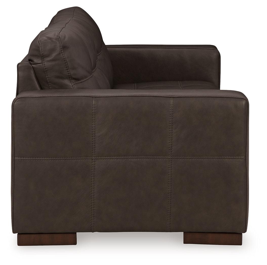 Luigi Thunder Leather Sofa by Ashley at Eve Furniture