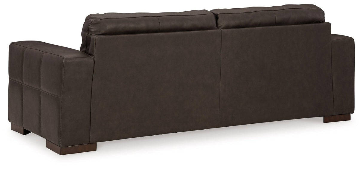 Luigi Thunder Leather Sofa by Ashley at Eve Furniture
