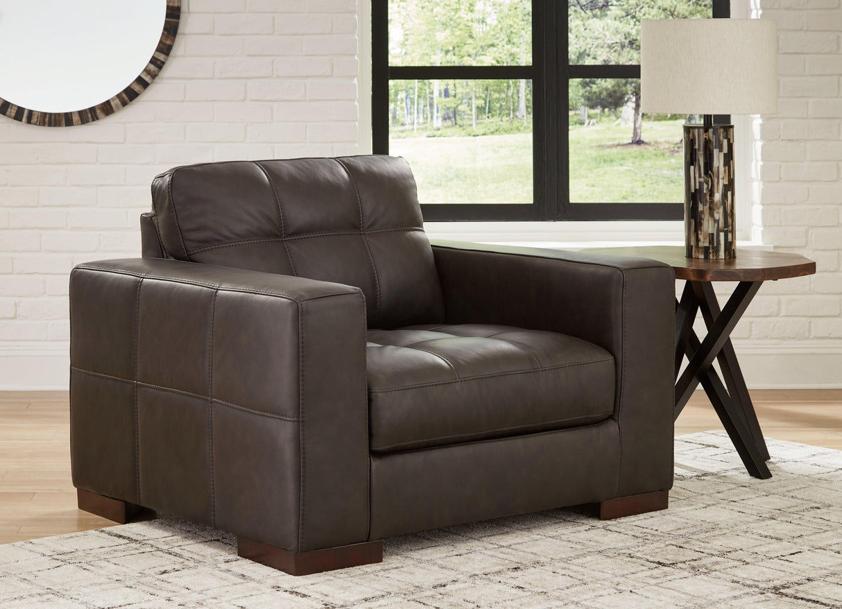 Luigi Thunder Oversized Leather Chair by Ashley at Eve Furniture
