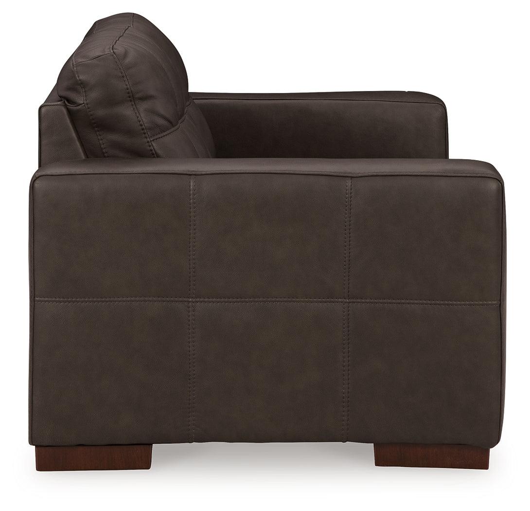 Luigi Thunder Leather Loveseat by Ashley at Eve Furniture