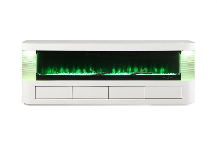 Luken White TV Stand by Furniture of America at Eve Furniture