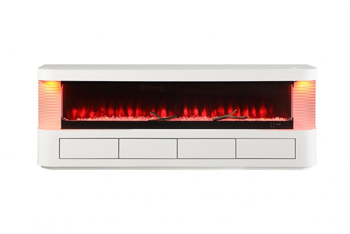 Luken White TV Stand by Furniture of America at Eve Furniture