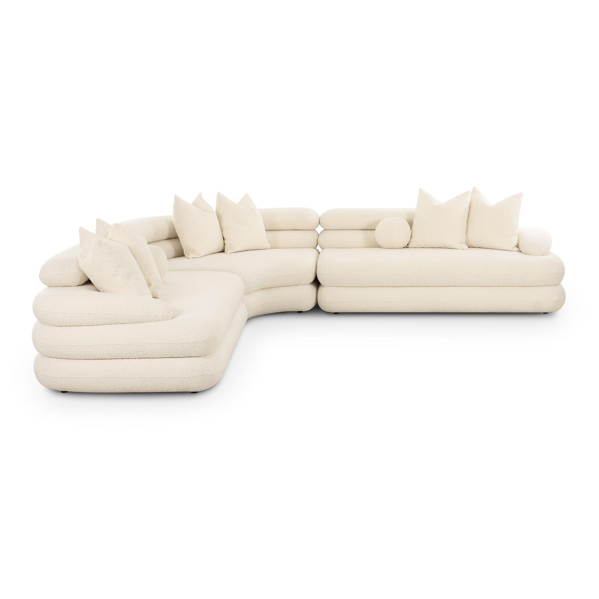 Lulu Cream Boucle Modular Curved Sectional by TOV Furniture at Eve Furniture