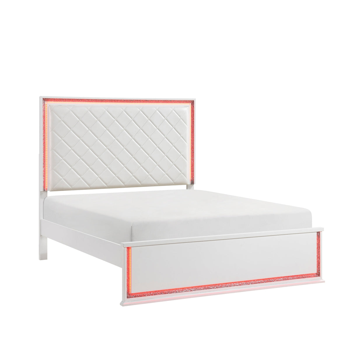 Lumin Pearl White LED Panel Bedroom Set by Homelegance at Eve Furniture