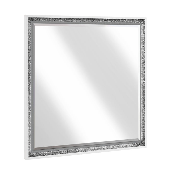 Lumin Pearl White Mirror by Homelegance at Eve Furniture
