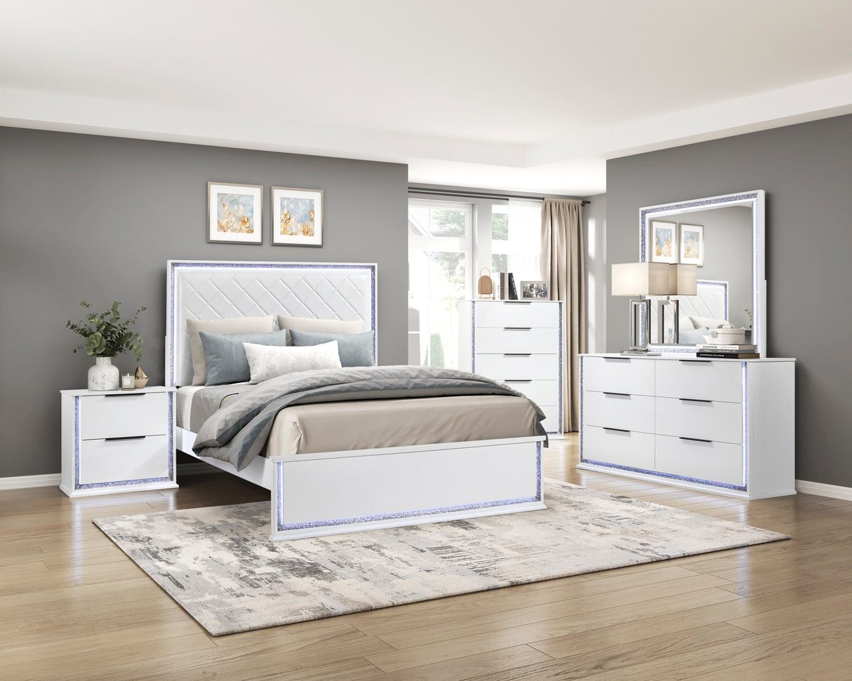 Lumin Pearl White Mirror by Homelegance at Eve Furniture
