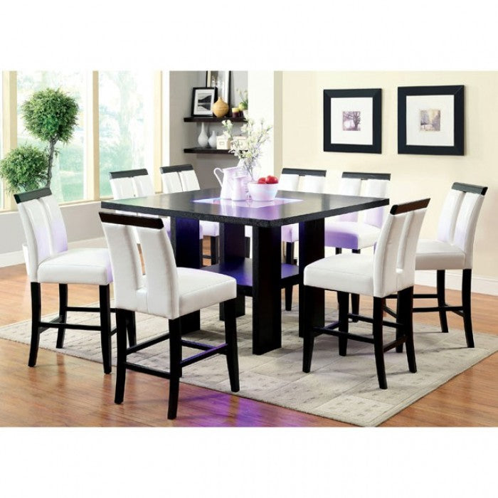 Luminar Black 7-Piece Counter Height Set by Furniture of America at Eve Furniture