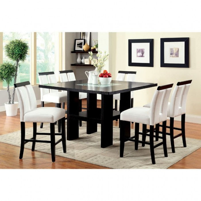 Luminar Black 7-Piece Counter Height Set by Furniture of America at Eve Furniture