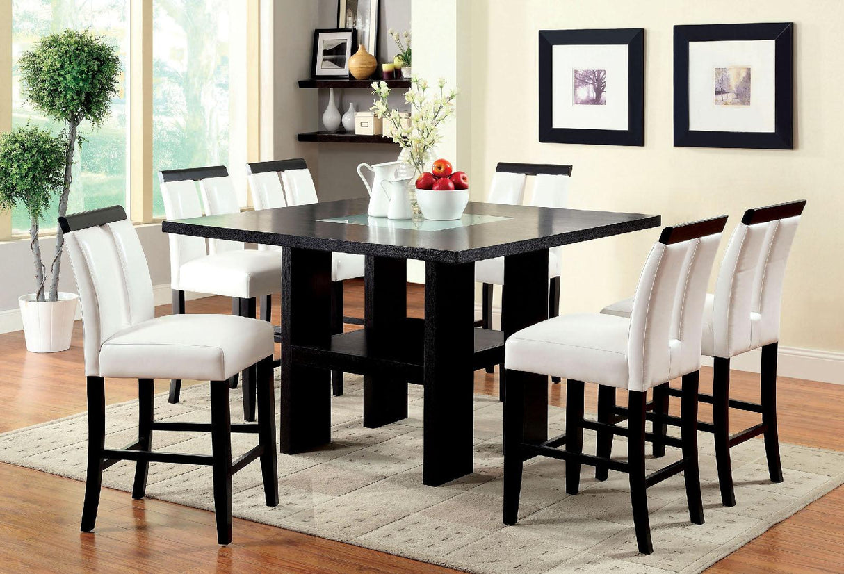 Luminar Black Counter Ht. Table by Furniture of America at Eve Furniture