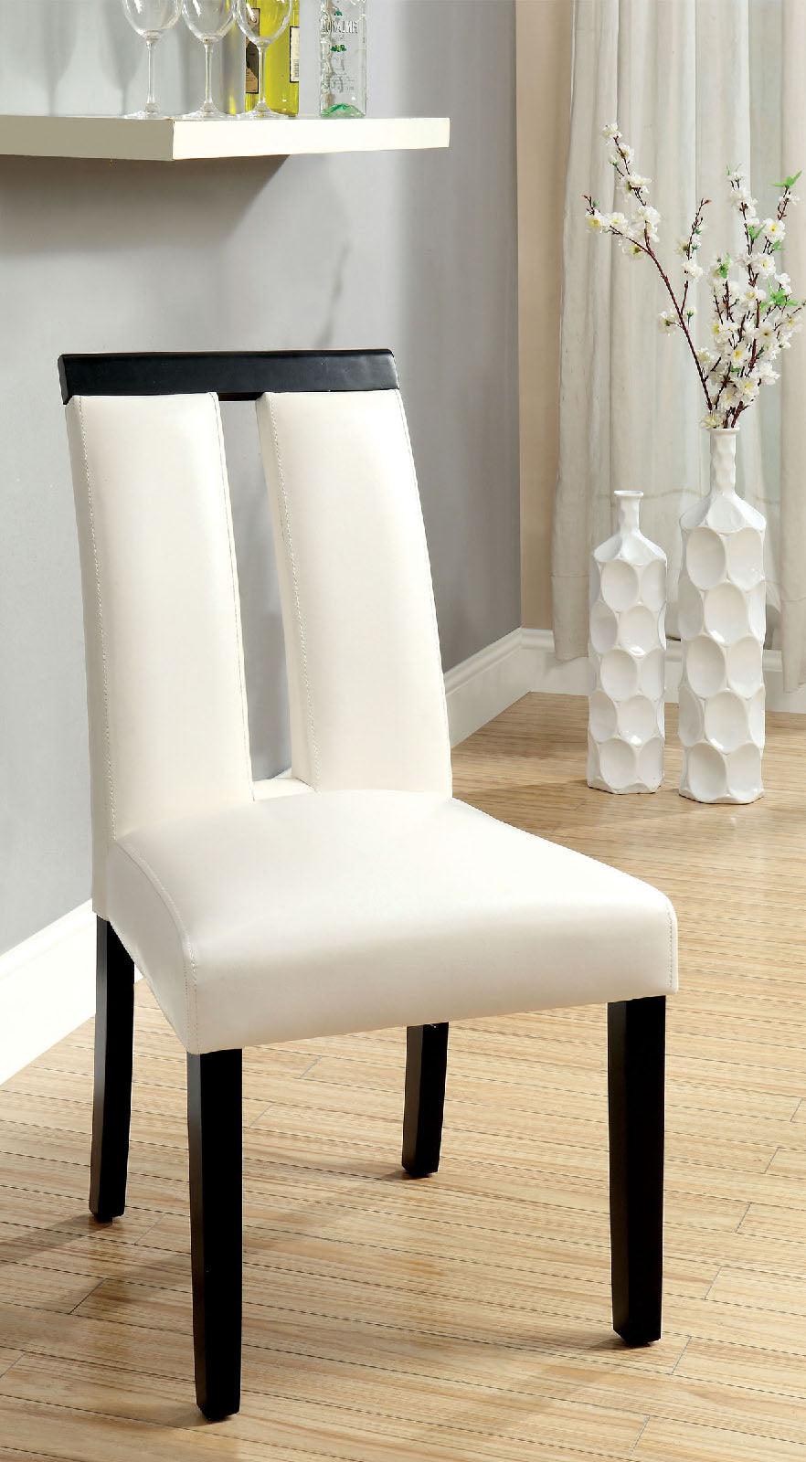 Luminar Black/White Side Chair, Set of 2 by Furniture of America at Eve Furniture