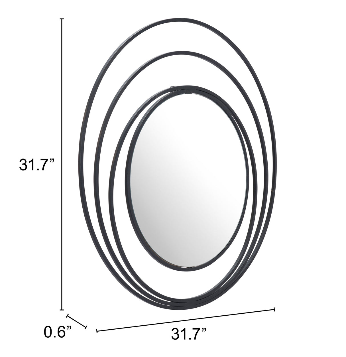 Luna Black Round Mirror by Zuomod at Eve Furniture