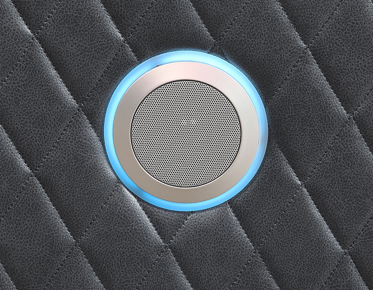 Luna Charcoal Vegan Leather 3-Piece Home Cinema Power Reclining Set by Steve Silver at Eve Furniture