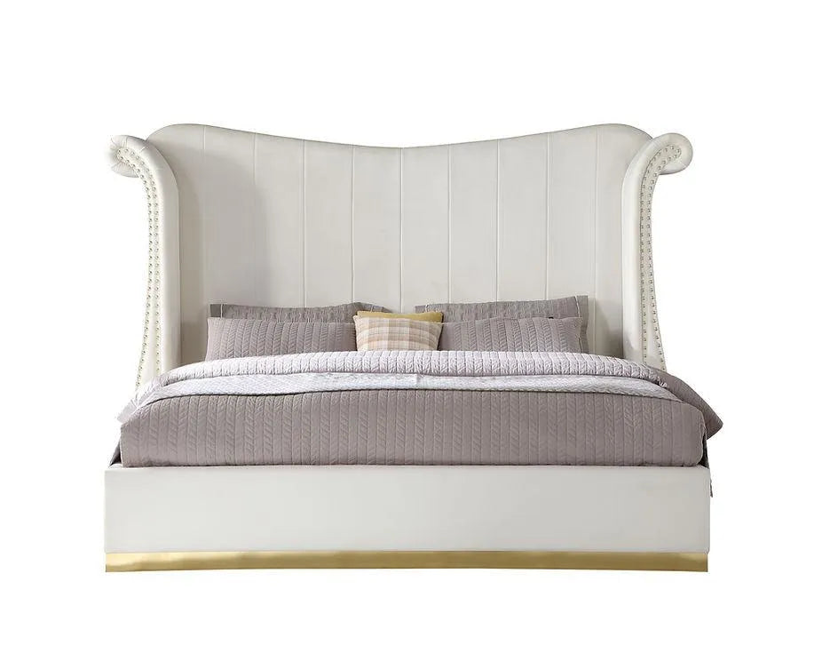 Luna Cream 66"H Queen Platform Bed by New Era Innovations at Eve Furniture