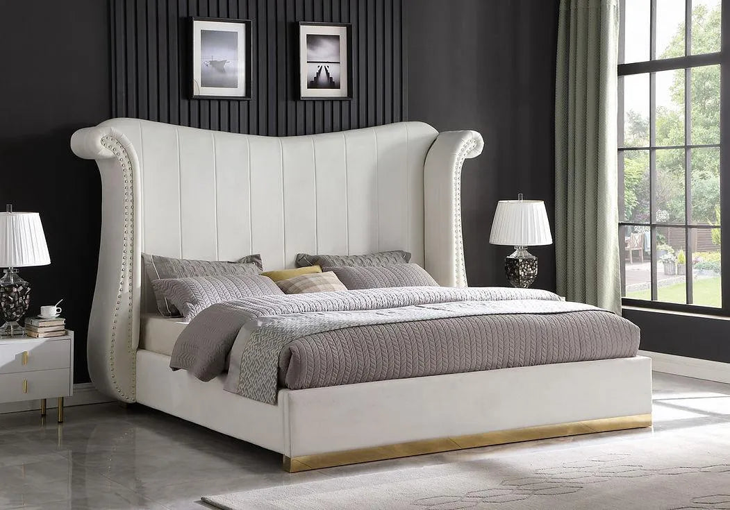 Luna Cream 66"H King Platform Bed by New Era Innovations at Eve Furniture