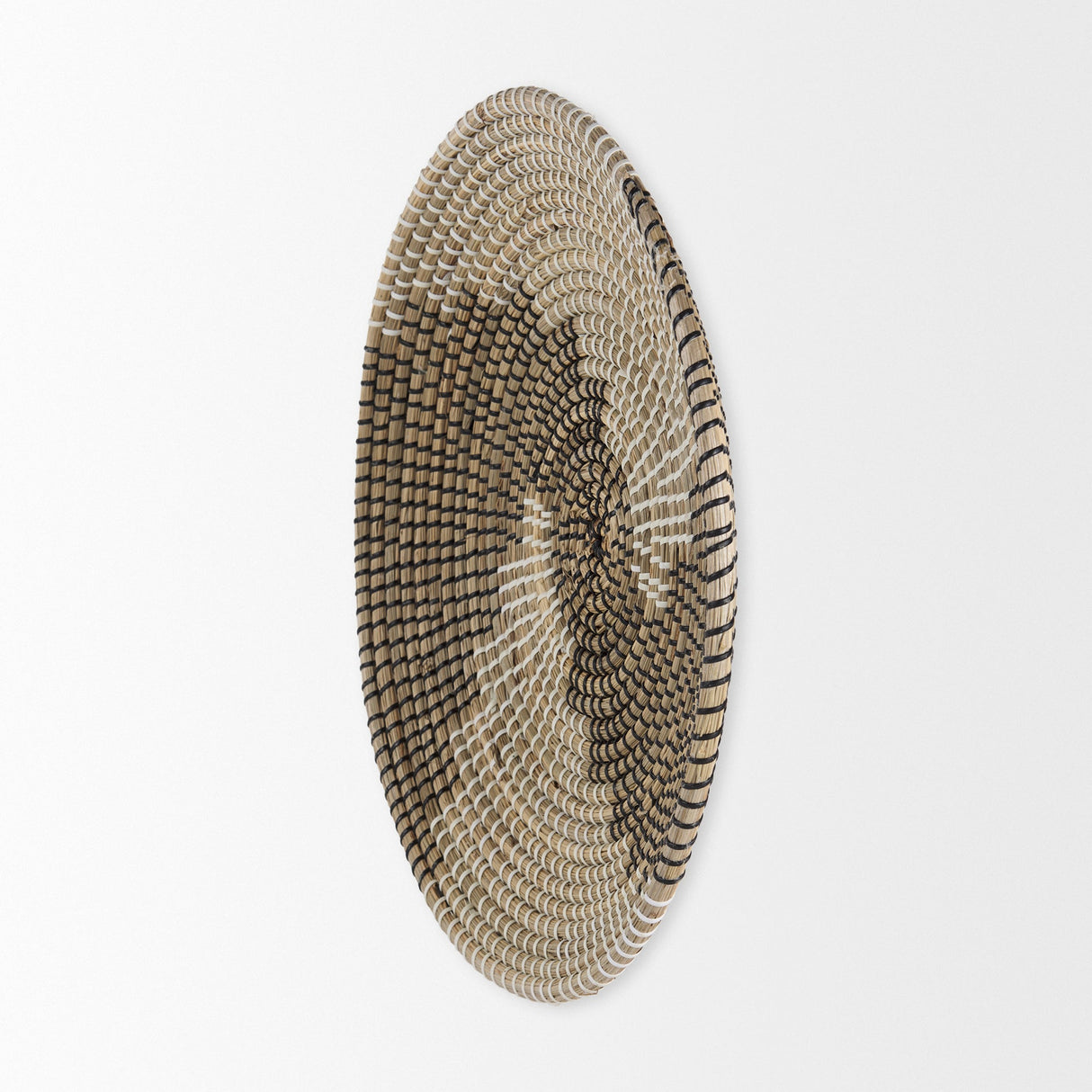 Luna Large Light Brown Seagrass Round Wall Hanging Plate by Mercana at Eve Furniture