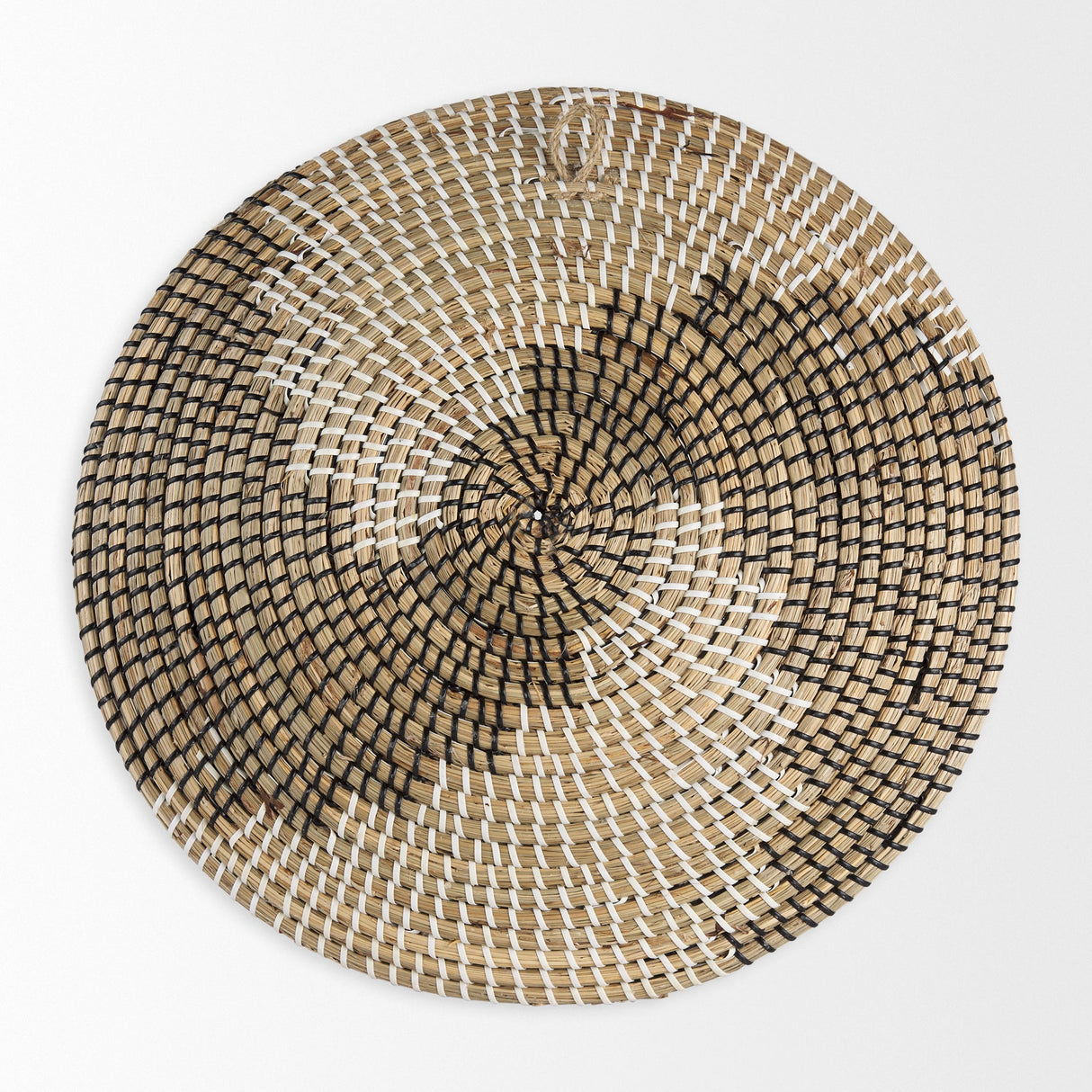 Luna Large Light Brown Seagrass Round Wall Hanging Plate by Mercana at Eve Furniture