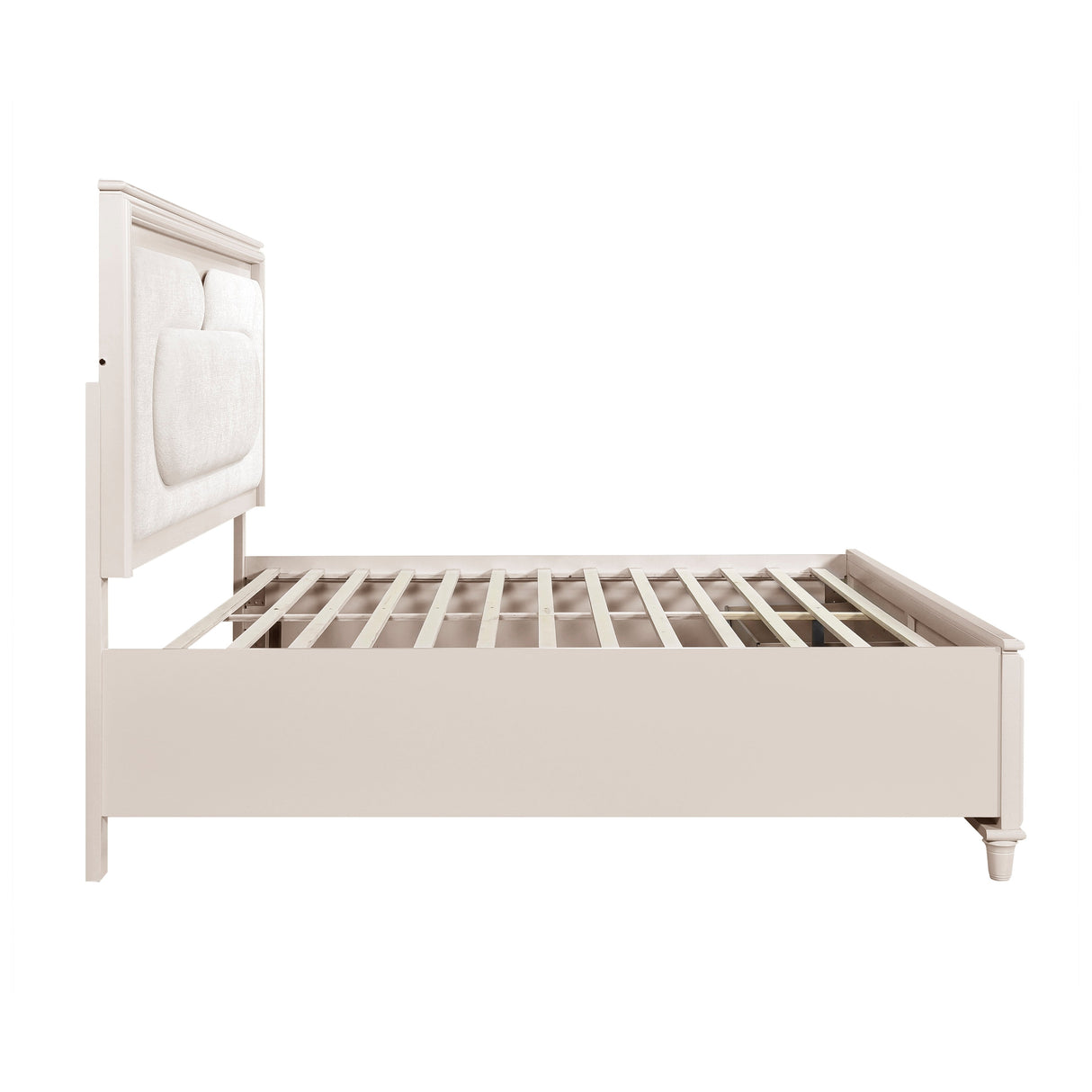 Lunaris Beige Queen Platform Bed with Footboard Storage by Homelegance at Eve Furniture