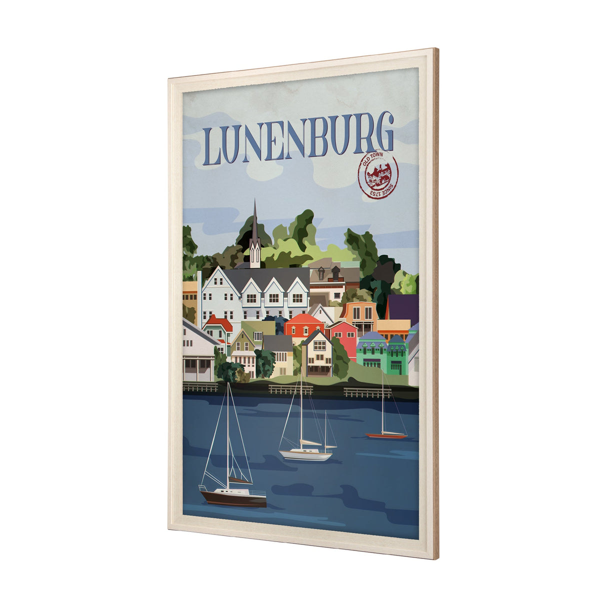 Lunenburg Go Canada (XL) by Mercana Studio a Hand Embellished Decograph Framed Art Print under Glass by Mercana at Eve Furniture