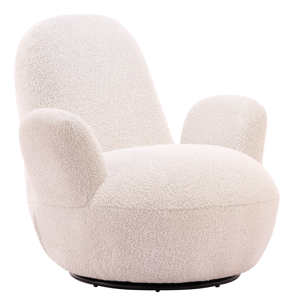 Lunet Ivory Swivel Chair by Zuomod at Eve Furniture