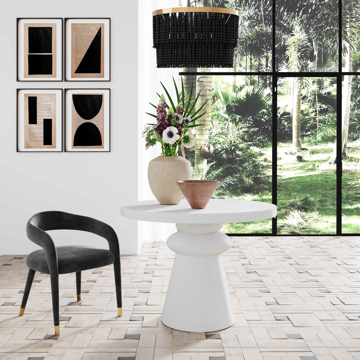 Lupita White 42" Round Dinette Table by TOV Furniture at Eve Furniture