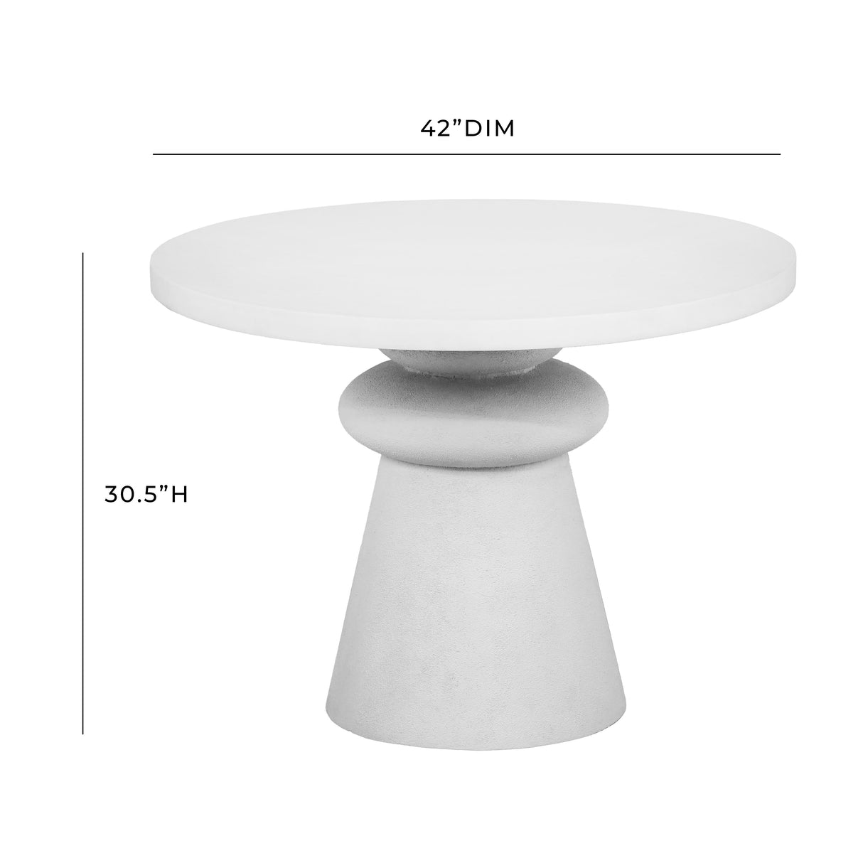 Lupita White 42" Round Dinette Table by TOV Furniture at Eve Furniture
